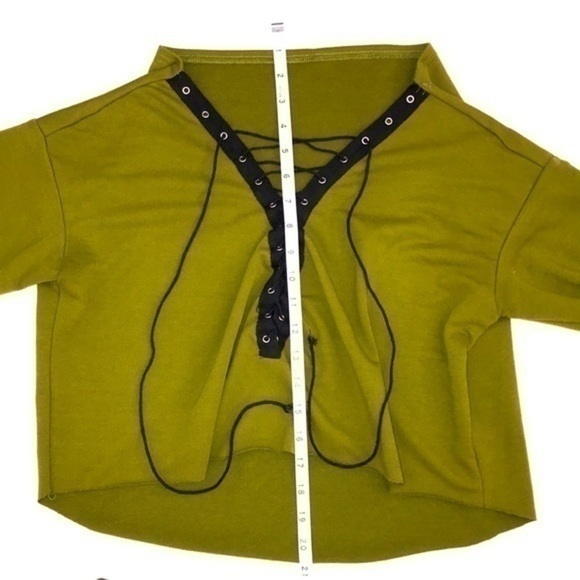 Olive Green Lace Up Skirt Set - Picture 6 of 10